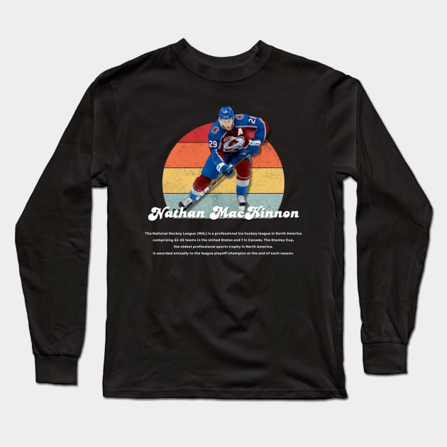 Nathan MacKinnon Vintage Vol 01 Long Sleeve T-Shirt by Gojes Art